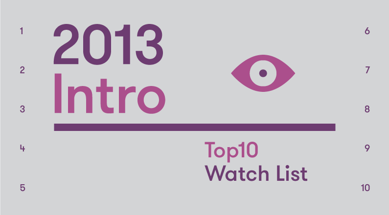 Introduction – 2013 Top10 Watch List