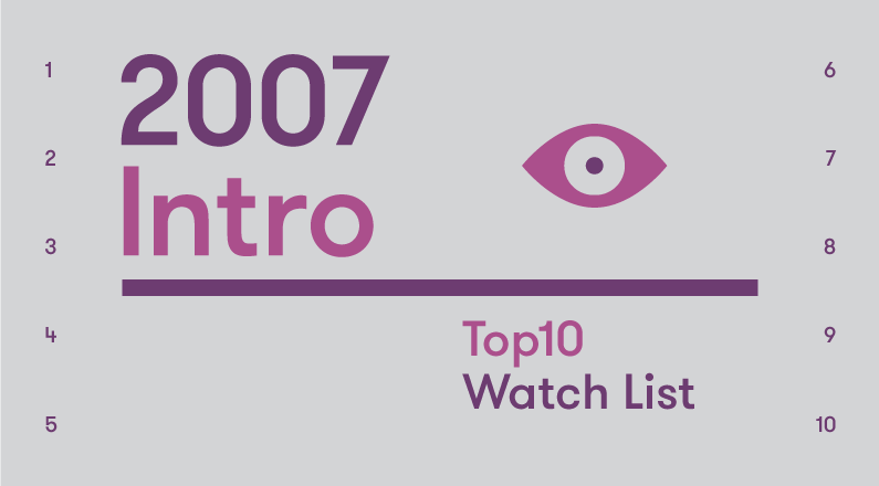 Introduction – 2007 Top10 Watch List
